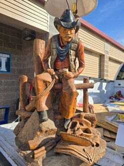 Large Apsit Bros of California Chalkware Cowboy Lamp
