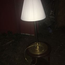 Nice brass and wood table lamp only $25