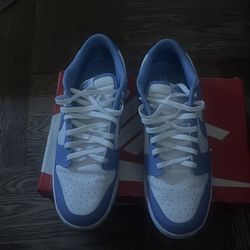 blue and white dunks