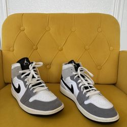 Air Jordan 1 Mid SE Craft White Cement Grey Black Men’s 