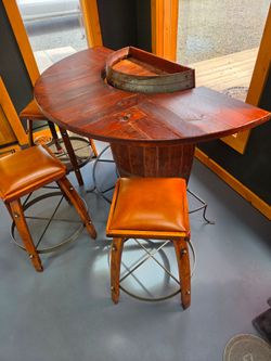 Half Barrel Bistro Table