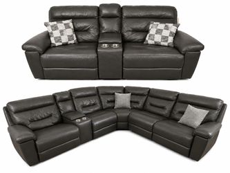 Leather Sectional and Sofa Set
