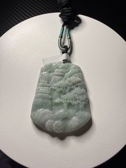 Carved Jade landscape Necklace