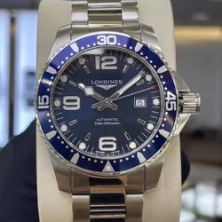 New Longines Men's Watch, Konkas 41mm Blue