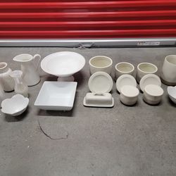 Mixed Lot of (15pcs) Ceramic Vase and Bowls and Kitchen Items