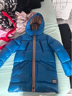 Burberry blue kids winter coat