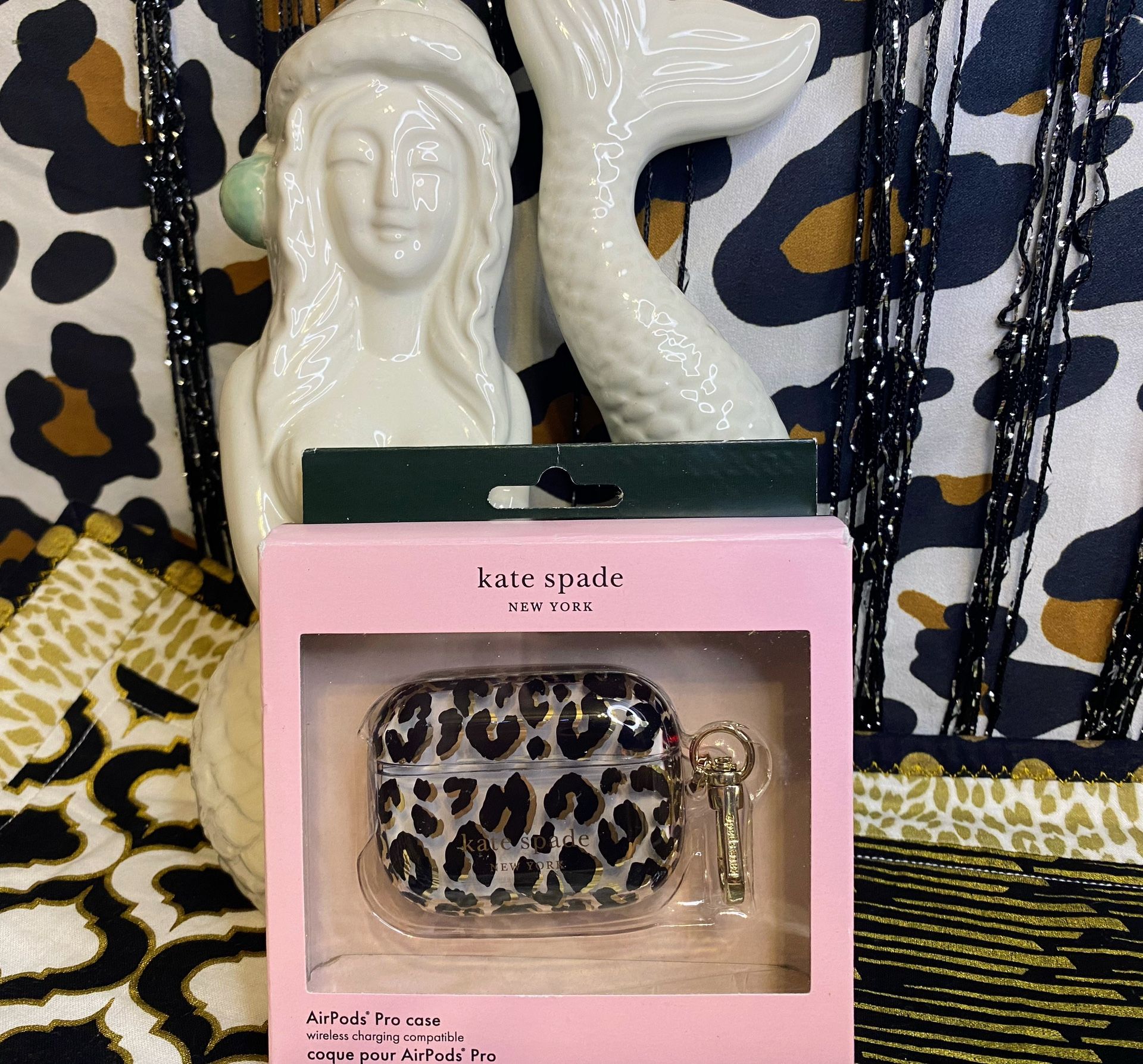 KATE SPADE LEOPARD PRINT AIRPODS PRO CASE WIRELESS CHARGING COMPATIBLE