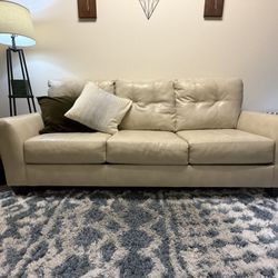 Cream Leather Couch