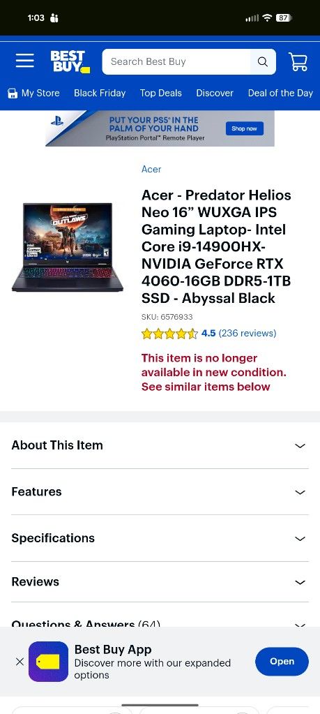 Acer Predator Helios Neo 16S AI Gaming Laptop