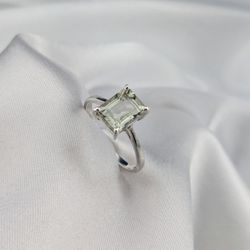 ✨💍 Gorgeous Radiant Emerald Cut Stone Ring👌 925 Sterling Silver SIZE 8.5

✅