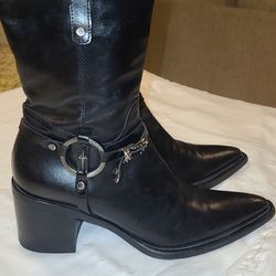 Cesare Paciotti Black Leather Boots 