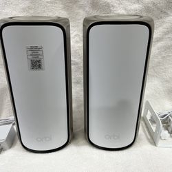 Netgear Orbi 970 Series Quad-Band WiFi 7 Mesh (2 Pack) One Router And One Satellite