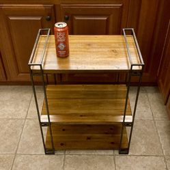 End Table - Nightstand - Shelf — Metal + Wood