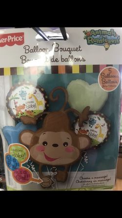 Animal baby shower balloon bouquet