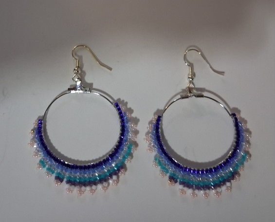 Beaded Herringbone Sterling Silver Plated Hoops