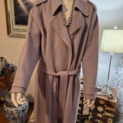 Purple Wool Coat With Belt  ,size 2 X