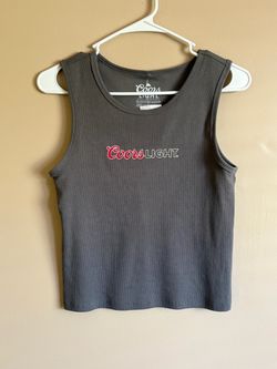 Women’s Gray Coors Light Ribbed Crop Tank Top Size Medium