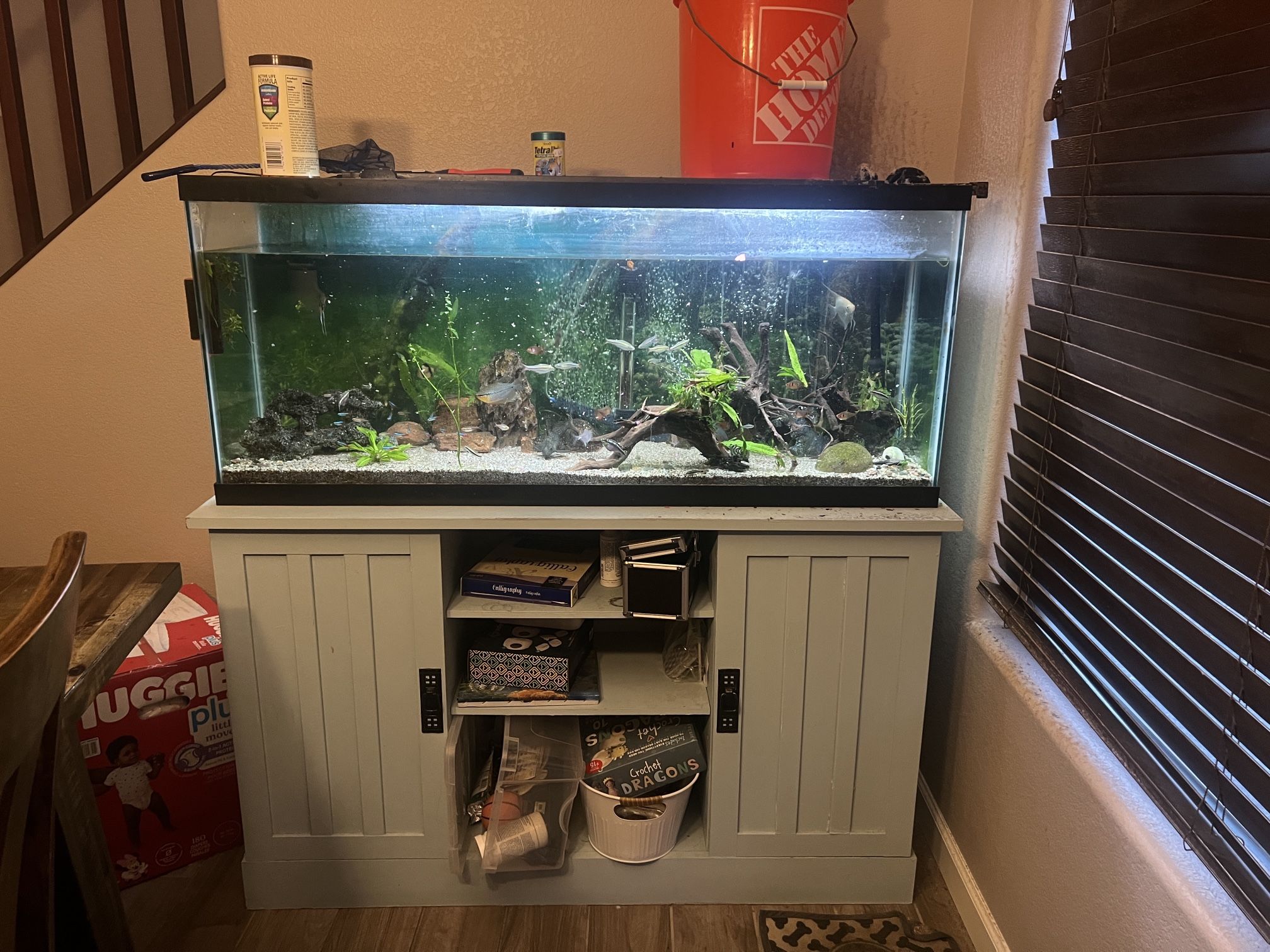 55 Gallon Aquarium/ Fish Tank & Stand