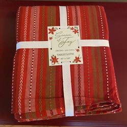 Red Tablecloth, Valentine 60” X 102”