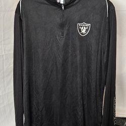 Men's Las Vegas Raiders Men's 1/4 Zip Pullover NFL Team Apparel Shirt - Black Size Large