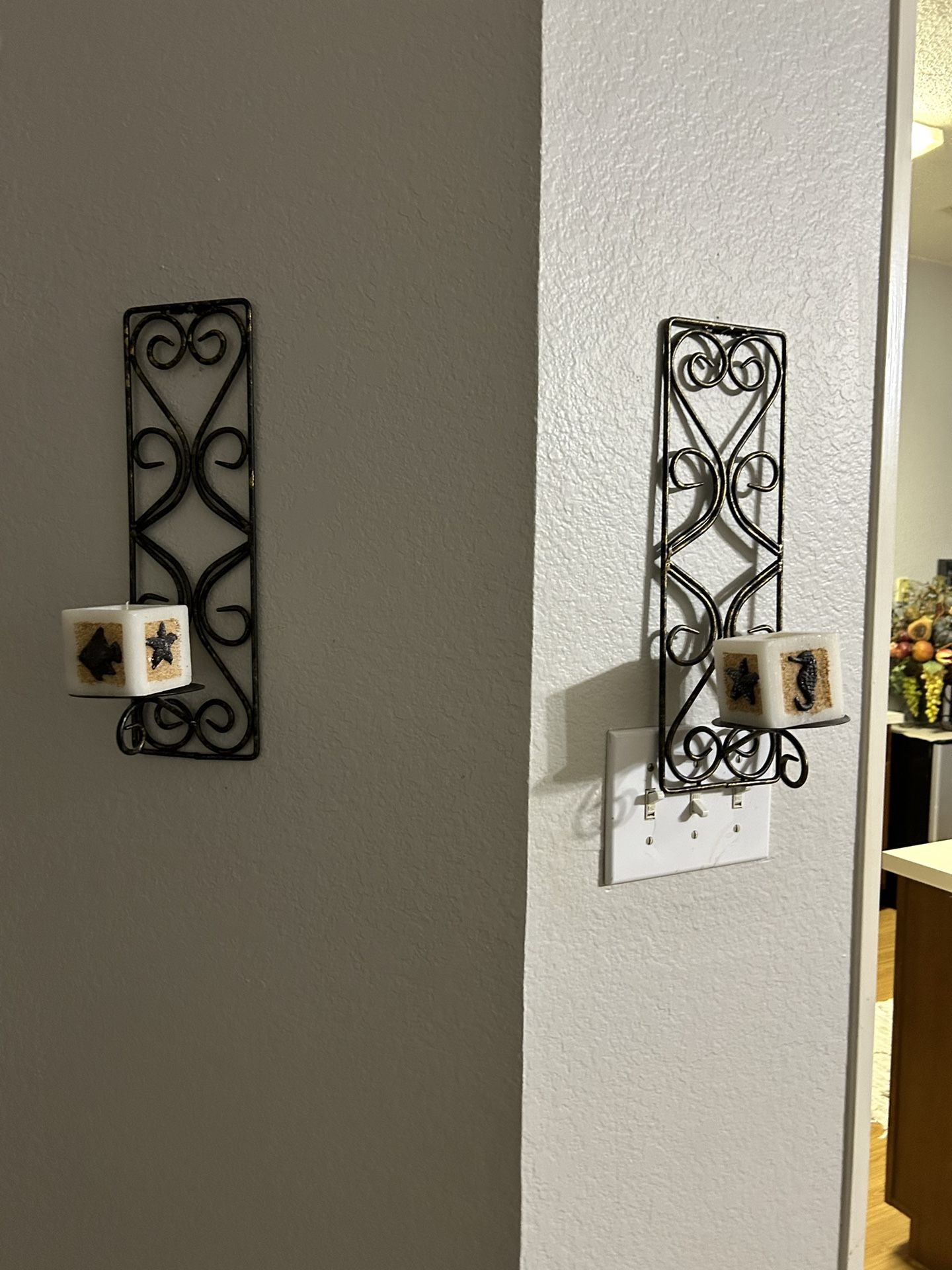 wall metal candle holder 15 each set