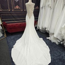 New Sz 14 Beaded Mermaid Wedding Dress