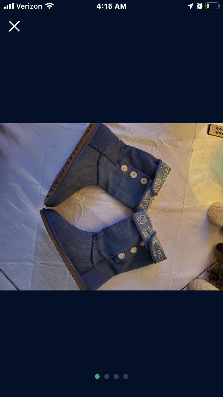 Ugg Blue Jean Boots Ss 8 Hardly Worn