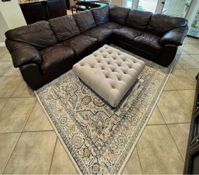 Large leather sectional couch