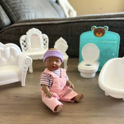 1990s Mini Zapf Creation Baby born Miniworld Doll