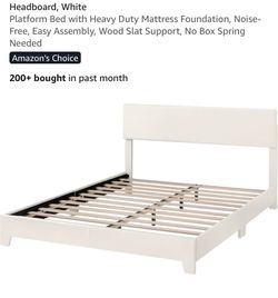 White queen sized bed frame