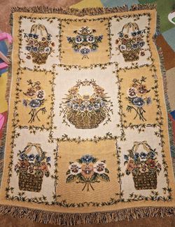 100% Cotton Floral Throw Blanket