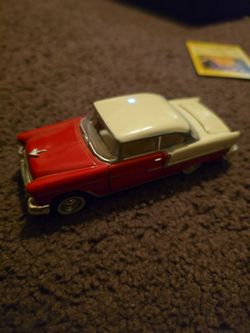 Classic 1950s Diecast Model Car Red and White