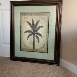 Framed Picture Under Glass 32” Wide 38” High  - 3.25” Wide Frame Signed 
