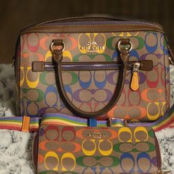 Coach Pride Rowan Satchel & Pride Canvas Zip Around Wallet 