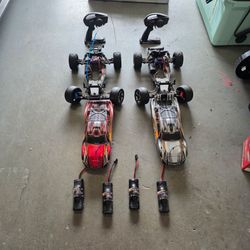 2 Traxxis Rustler VXL Brushless RC Cars