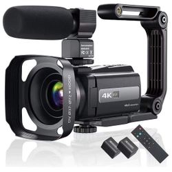 4K 60FPS Video Camera Camcorder Ultra HD 48MP YouTube Camera Vlogging WiFi Digital Camera Recorder IPS Touch Screen IR Night Shot Camcorder with Micro