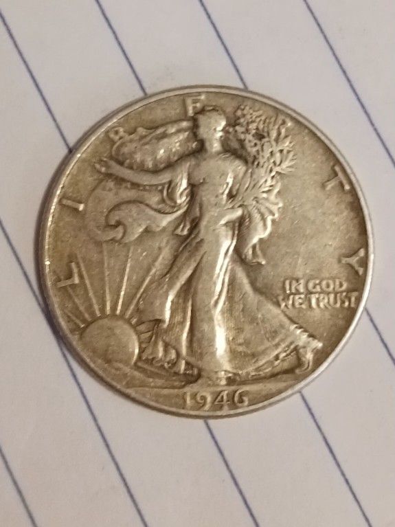 90% Silver Liberty Walking Half Dollar  1946 P 