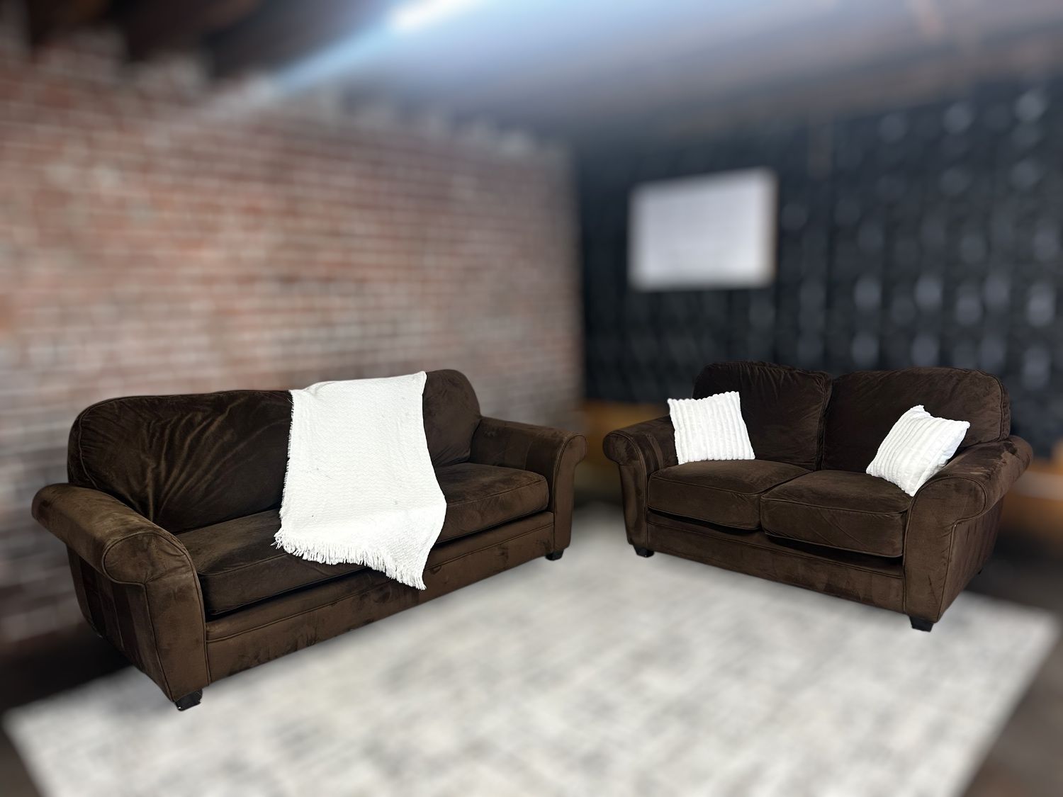 Delivery Available Brown couch/sofa + loveseat set