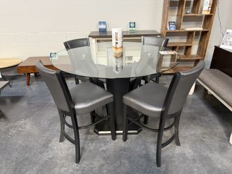 5pc Round Glass Dining Set
