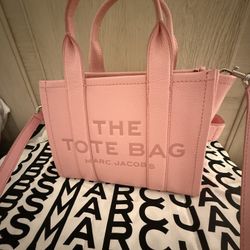 Marc Jacobs Leather Small Tote Bag – Ribbon Pink – Gently Used