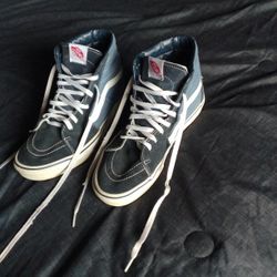 Men Size 9.5 Black And Blue Hi-top Vans FIRM PRICE 