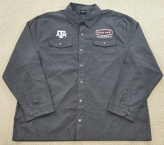 Colosseum Mens Size XXXL Gray Texas A&M Aggies Button Up Shirt