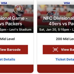 NINERS VS PACKERS PLAYOFF TIX!!
