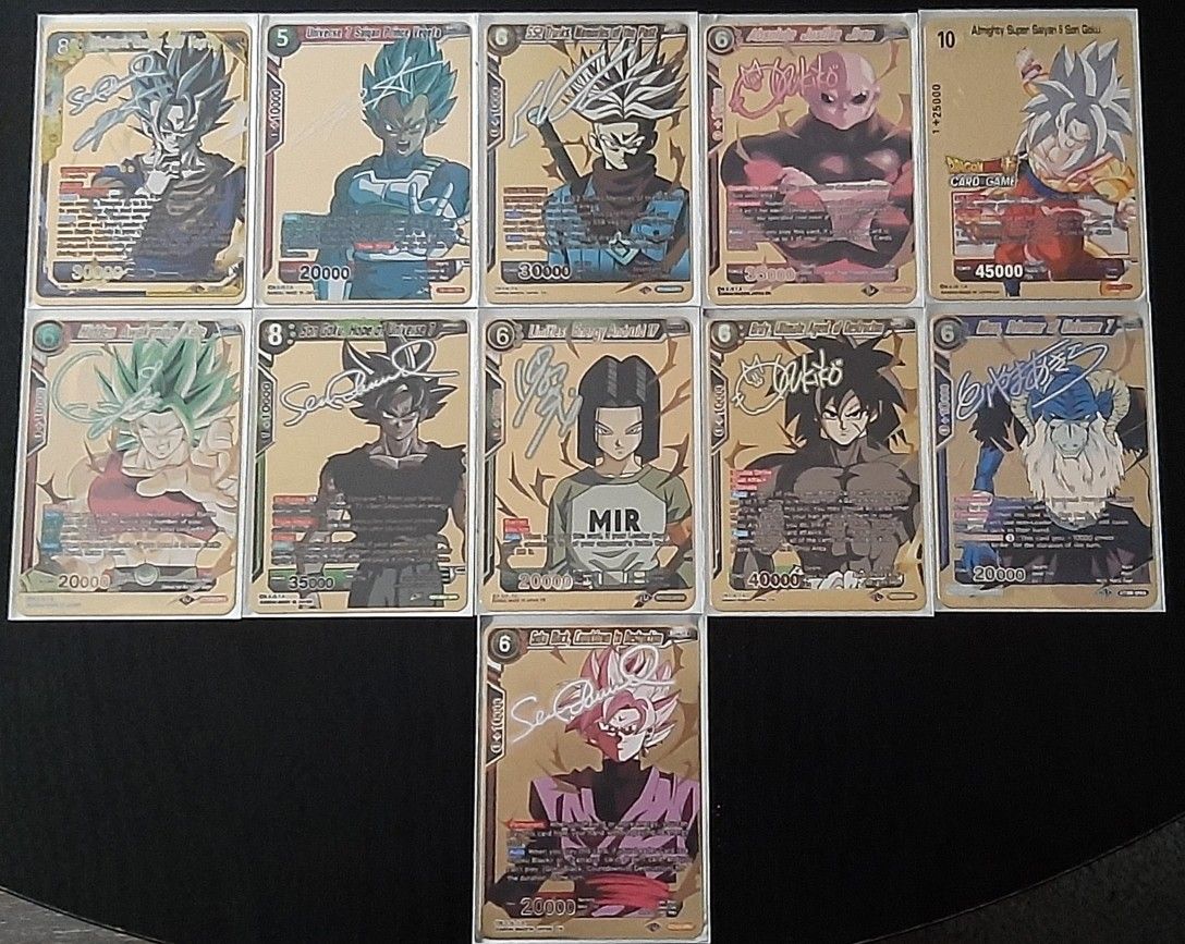 Dragon ball Gold Cards Anime Super Saiyan Series Signature Metal Cards