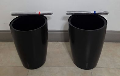 *** JUST REDUCED *** PAIR of 16" (Tall) Black Self Watering Planters (2 for $35) @ Lasting Creations