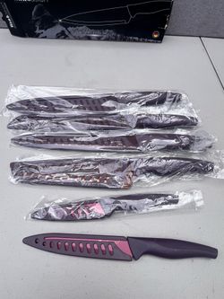 Wanbasion Purple Professional Kitchen Knife Chef Set, a 6-piece