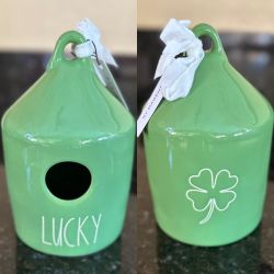 Green Lucky Shamrock Birdhouse 