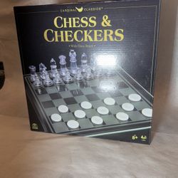 Chess & Checkers With Glass Board 