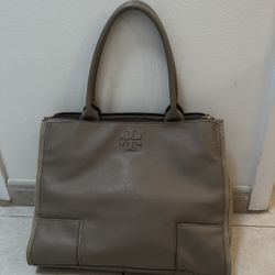 Tory Burch Tan Structured Leather Tote