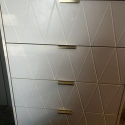 White And Gold Dresser 